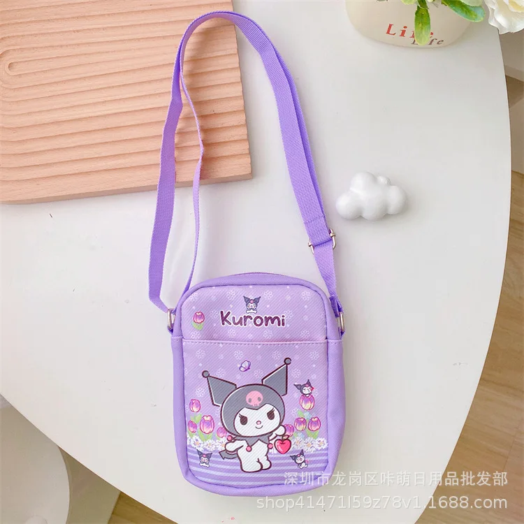 Kuromi Melody KT 1965 Fashion Anime Crossbody Bags Cartoon Handbag Shoulder Bag Casual Storage Tote Messenger Child Gift