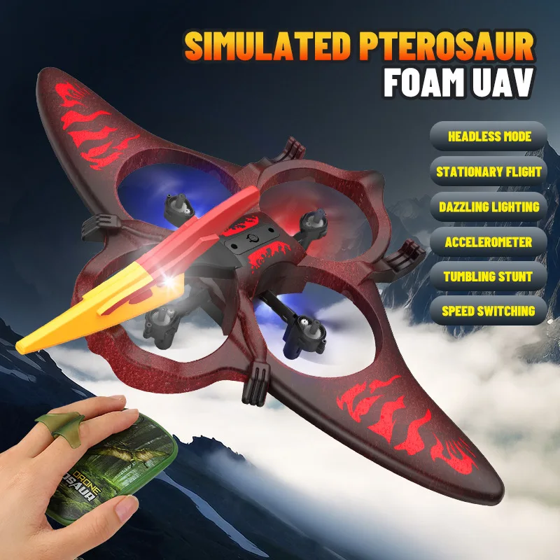 L0713 2.4G RC Pterosaur Drone - EPP Foam Crash-Resistant, 360° Stunt, One-Click Control, Colorful Winged Dinosaur Toy Plane