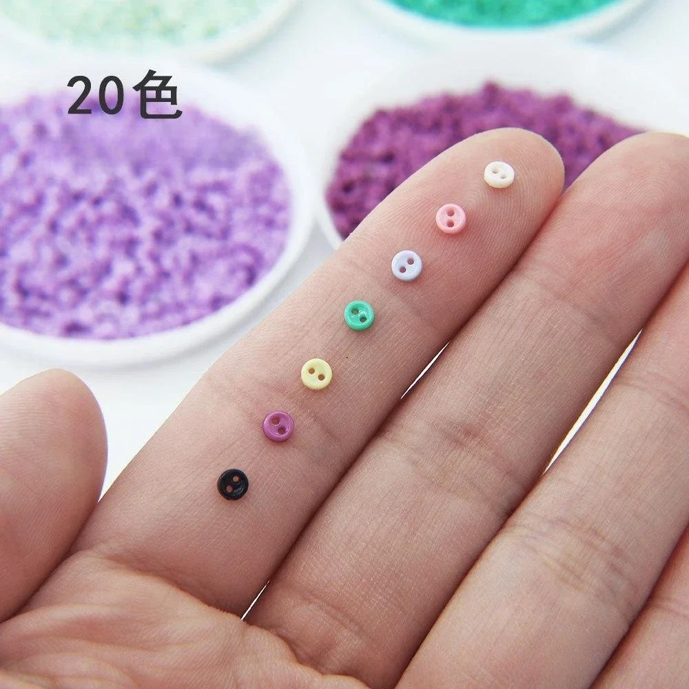 Hot Sale 3mm Mini Buttons Needlework Resin Plastic 2 Holes Button for Cartoon Dolls Clothes Shoes Scrapbooking Sewing Garment