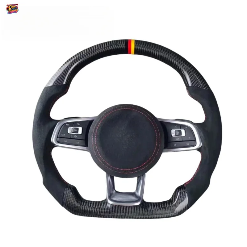 For Volkswagen Golf 7r Gti MK7 POLO Passat CC Jetta Flat Bottomed Sports Carbon Fiber Steering Wheel Customized Modification