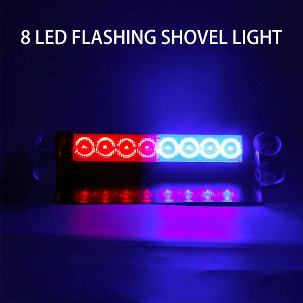 LED Police Lights Strobe Light For Car 12V Emergency Signal Lamps Warning Light Auto Truck Flashing Windshield Flash Lighting 8