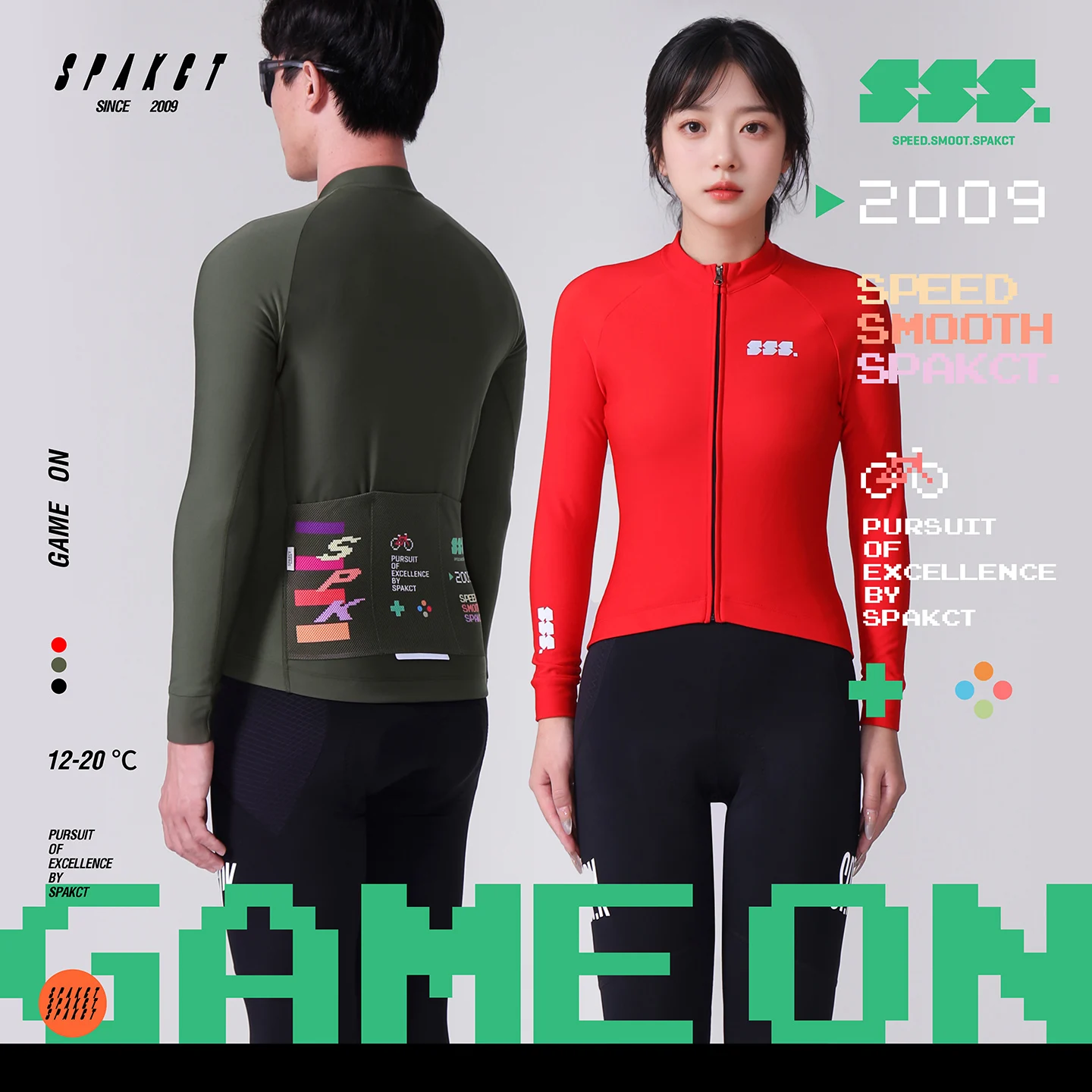 

SPAKCT 2025 Winter Thermo-Fleece Racing Biker Jacket Warm Fleece Cycling Jacket for Men And Women Suitable for 12-20℃ Degrees