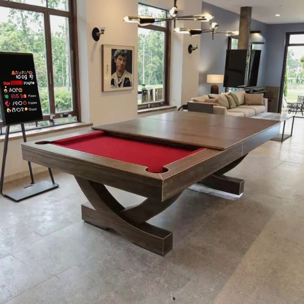 High-End 3-in-1 Indoor Dining Pool Table Multi-Functional American Billiard Solid Wood Legs Factory Direct Sale for Home House