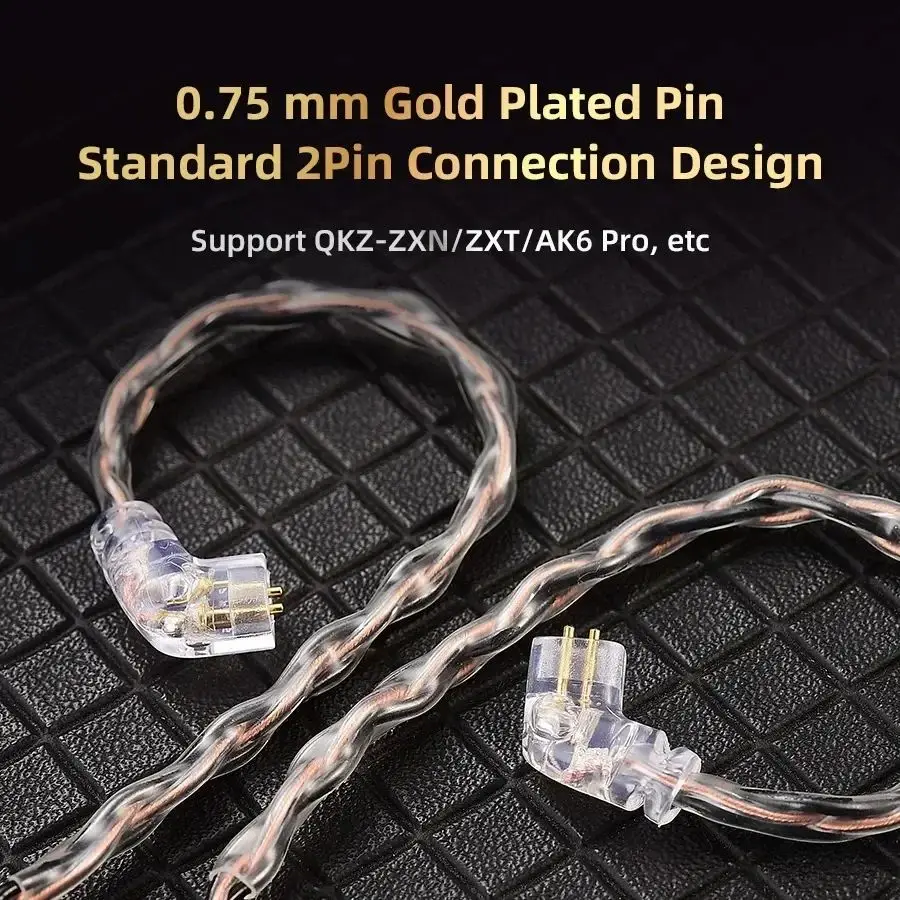 QKZ T1 Earphones Upgrade Cable 8-Pin QDC Silver-Plated Copper 3.5mm Plug 0.75 2-Pin IEM Earbuds Headphones Headsets view 3