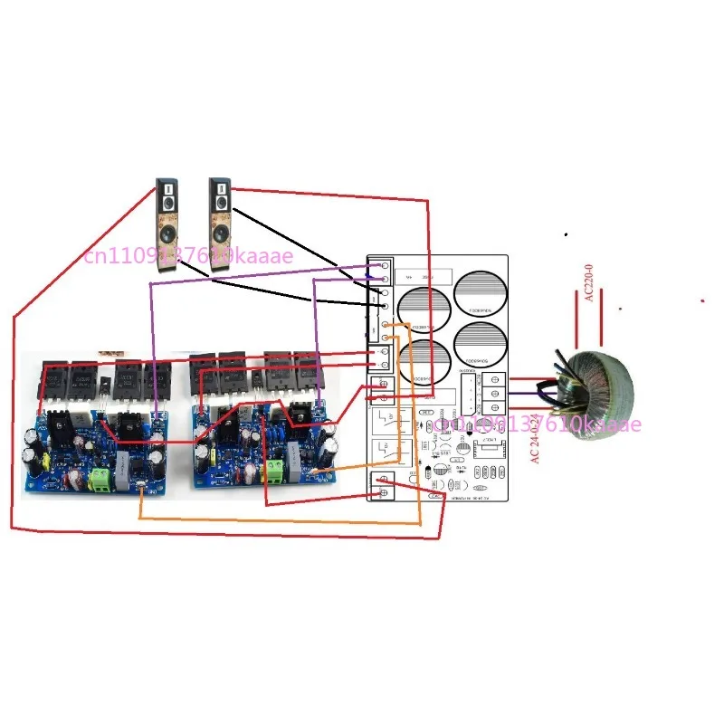Suitable for MX50X2 Single-ended Amplifier Quasi-complementary Power Amplifier, Two-channel Two-board 200W8R