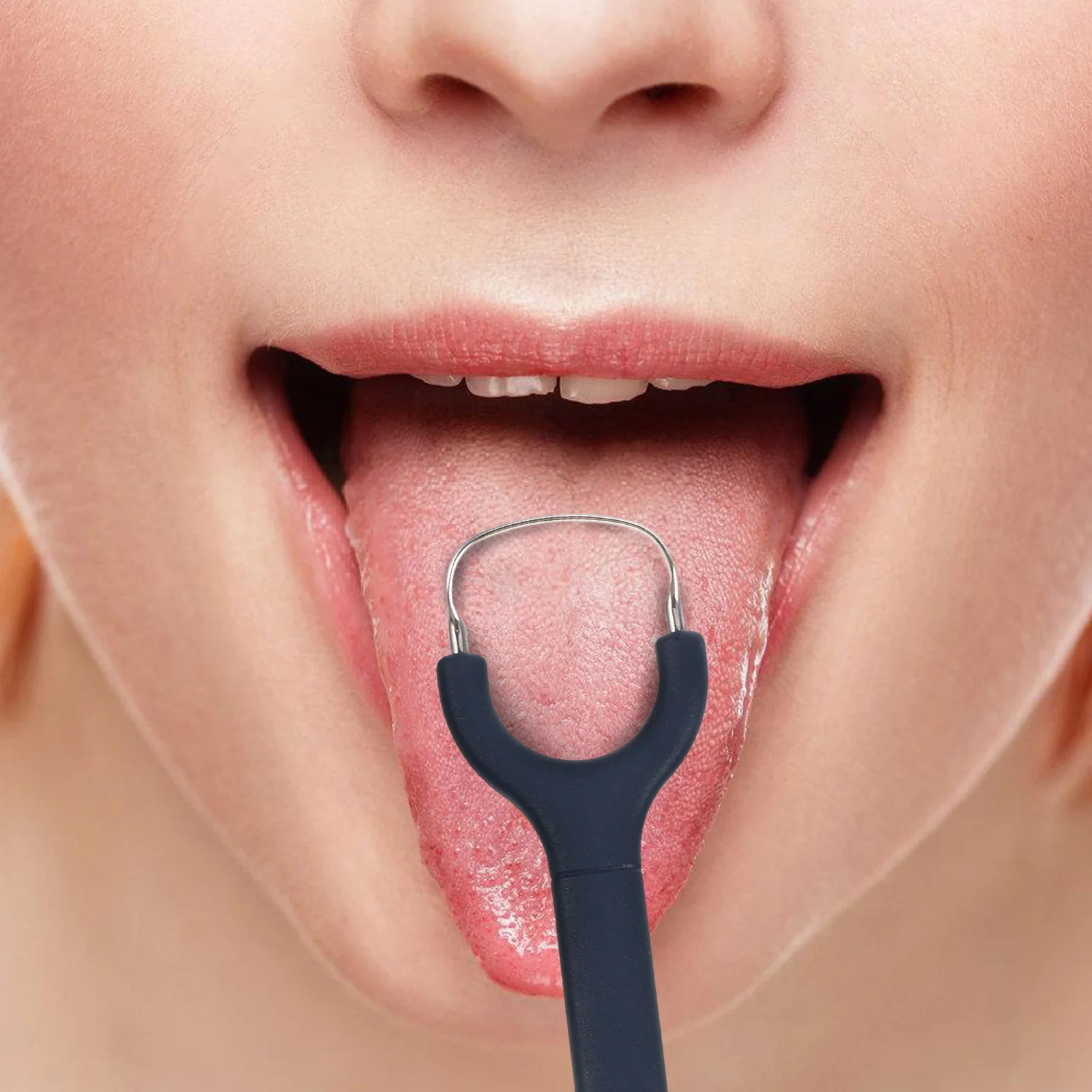 

2Pcs Stainless Steel Y-Shaped Tongue Scraper Metal Oral Scraper Couple Pack Pink Black Portable Deep Cleaning Tongue Brush Fight