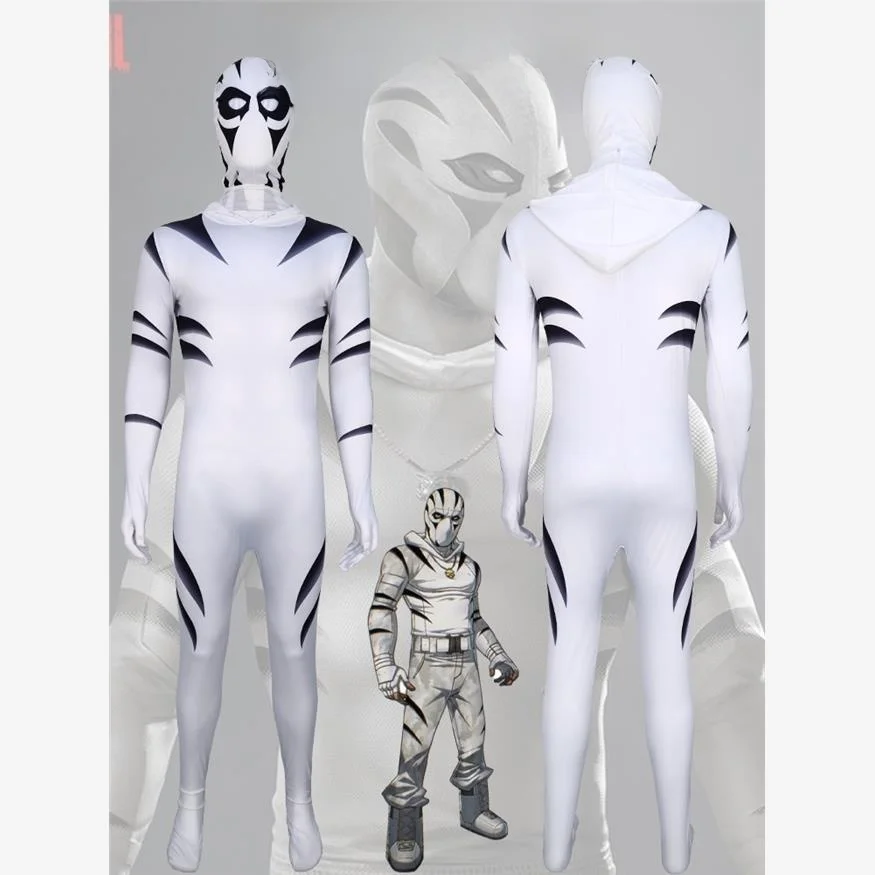 بدلة تنكري ليدريفيل تولد من جديد زي أداء نيسيي ضيق للهالوين عبر الحدود بدلة بيضاء على شكل نمر الشيطان لخريف 2025