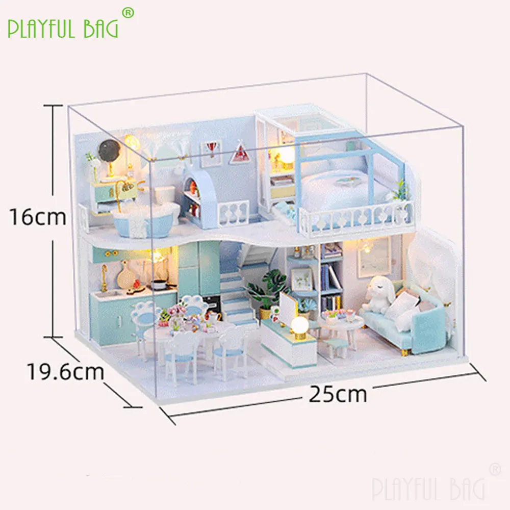DIY 코티지 나무 수제 모델 조립 아트 하우스 생일 선물 3D 퍼즐 어린이 장난감 집 빌딩 블록 테이블 장식품 HG375