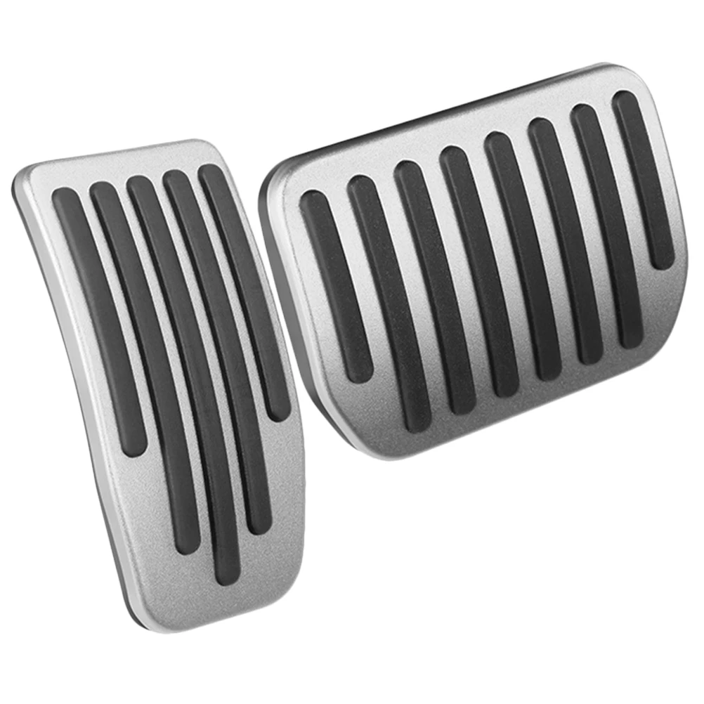 

2pcs Silver Pedal Covers Antislip Car Brake Pedal Pads Brake Gas Foot Pads for Y Stylish Decorative Accessories