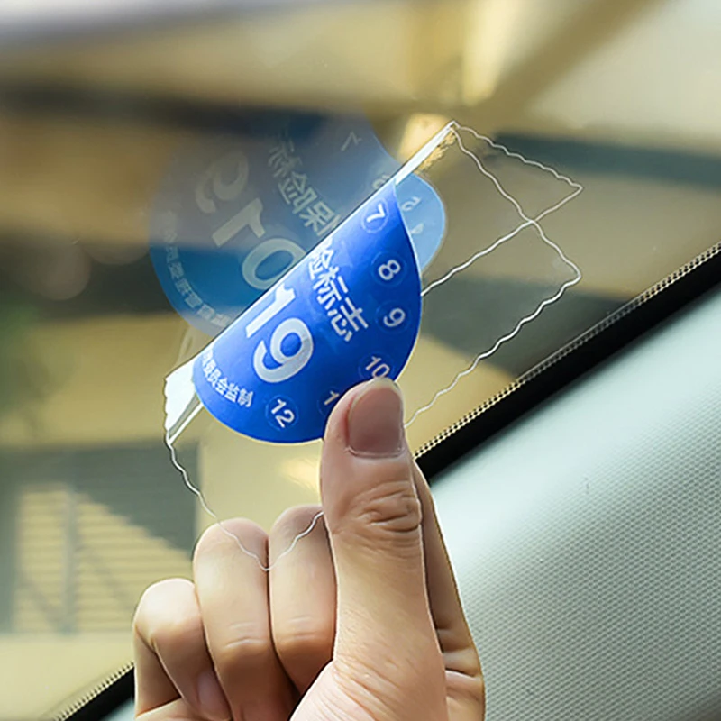 3PCS/Set Thickened Electrostatic Stickers Front Windshield Glass Car Stickers Car Insurance Stickers for Annual Inspection