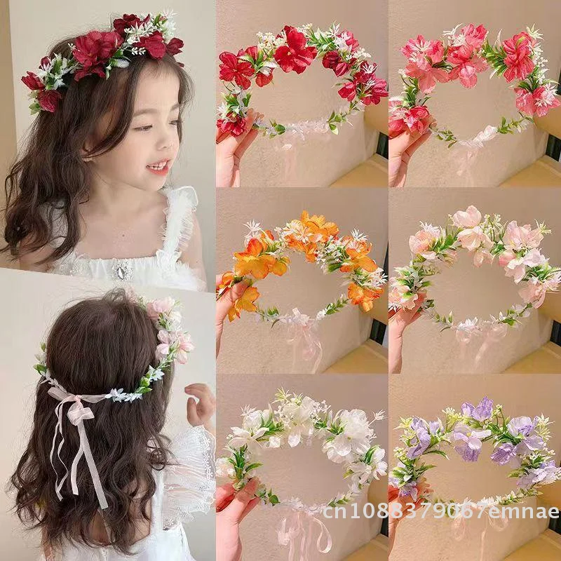 [ZYAS] Kinder-Stirnband Prinzessin Super Feen-Kranz Kopfschmuck Mädchen Wald-Serie Simulationsblumen-Band-Stirnband Mädchen-Kopfschmuck