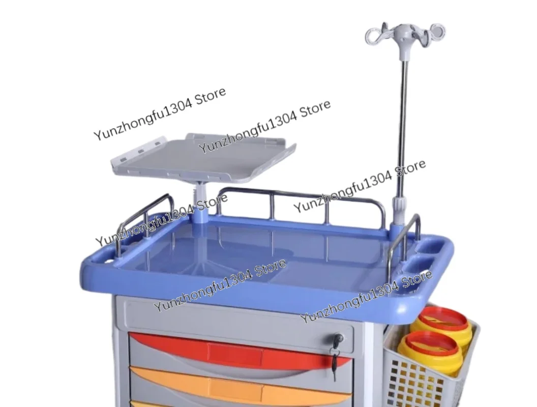 Cheap Price ABS Hospital Treatment Cart Medical Rescue Emergency Multifunction Medicine Nursing Trolley