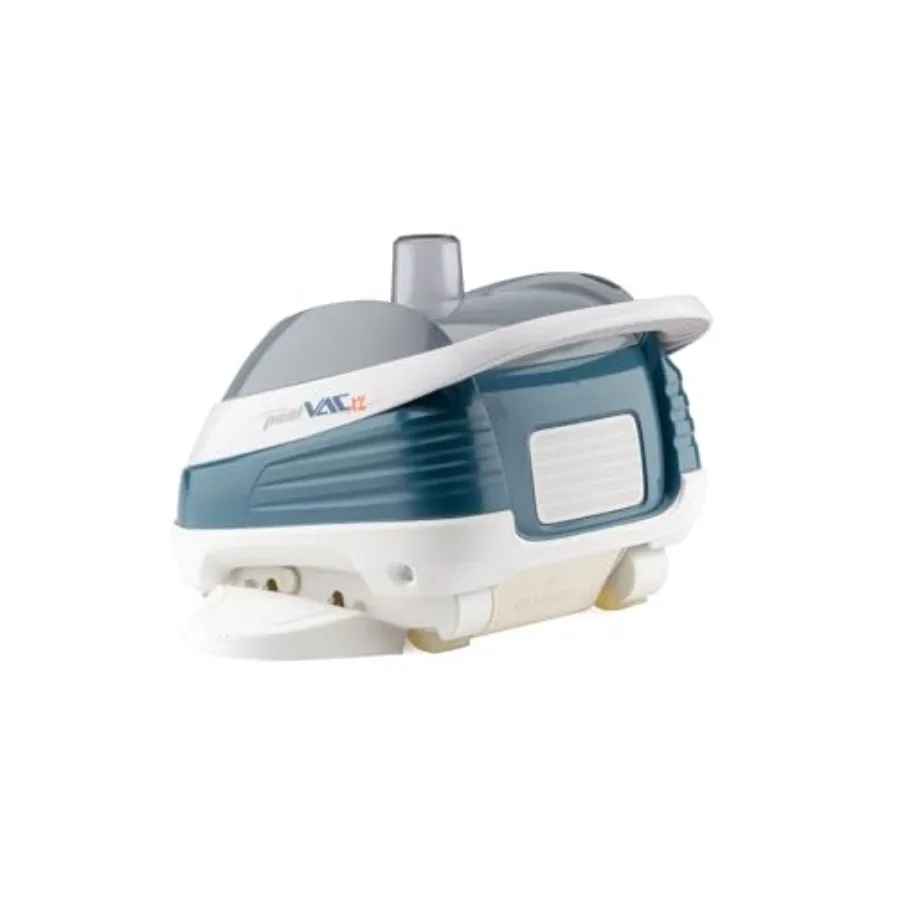Inground pool vacuum for gunite pools up to 20 x 40 ft, suction-powered, durable PVC construction, blue color, self-propelled c