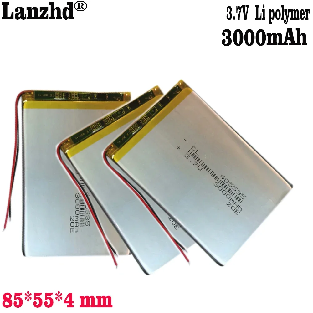 

1-10pcs 405585 3000mAh 3.7V Lithium Polymer Battery Lipo battery For Power Bank Tablet pc PAD Laptop Notebook keyboard MID