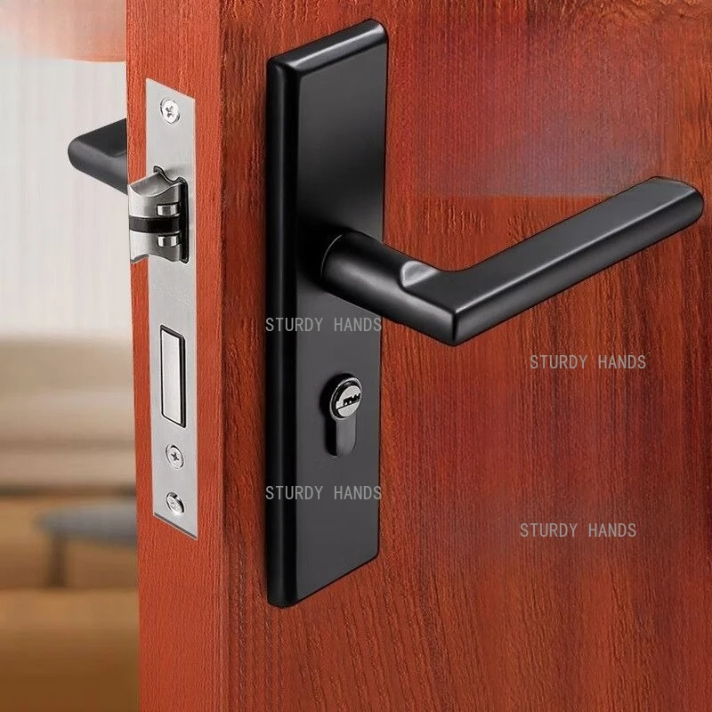 1 set of zinc alloy silent door lock bedroom single tongue adjustable no modification hole bathroom old-fashioned lock