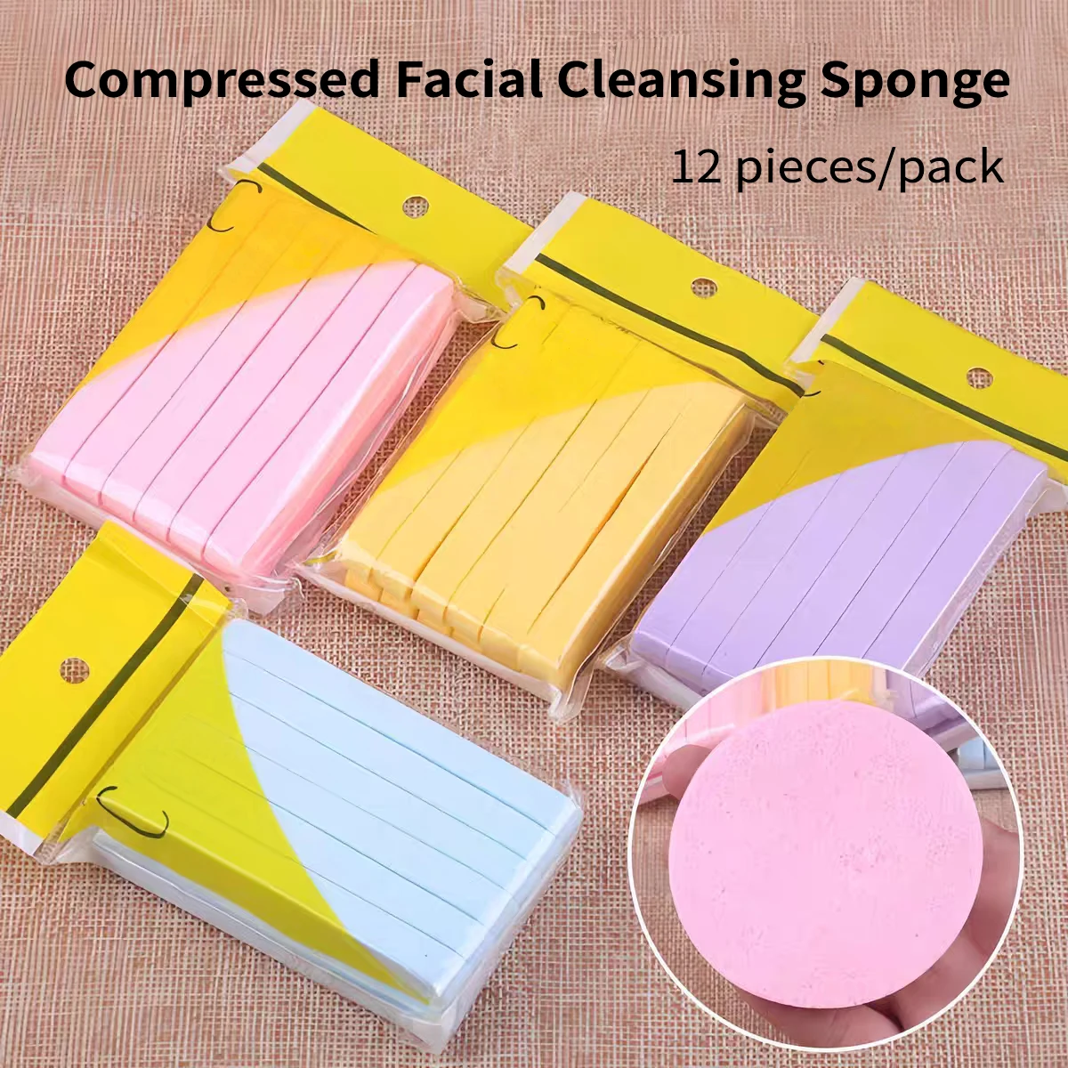 

Compressed Facial Cleansing Sponge Compressed Round Washing Face Sponge For Women Compress Exfoliating Removal Beauty Sponge