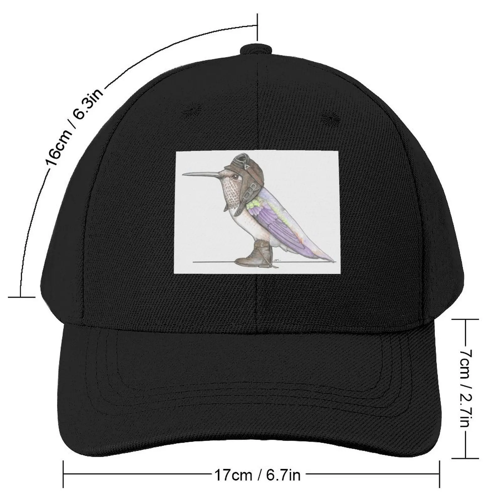 Rufus Hummingbird in Vintage Flight Boots Baseball Cap Uv Protection Solar Hat Golf Cap Icon Sun Cap Luxury Woman Men's