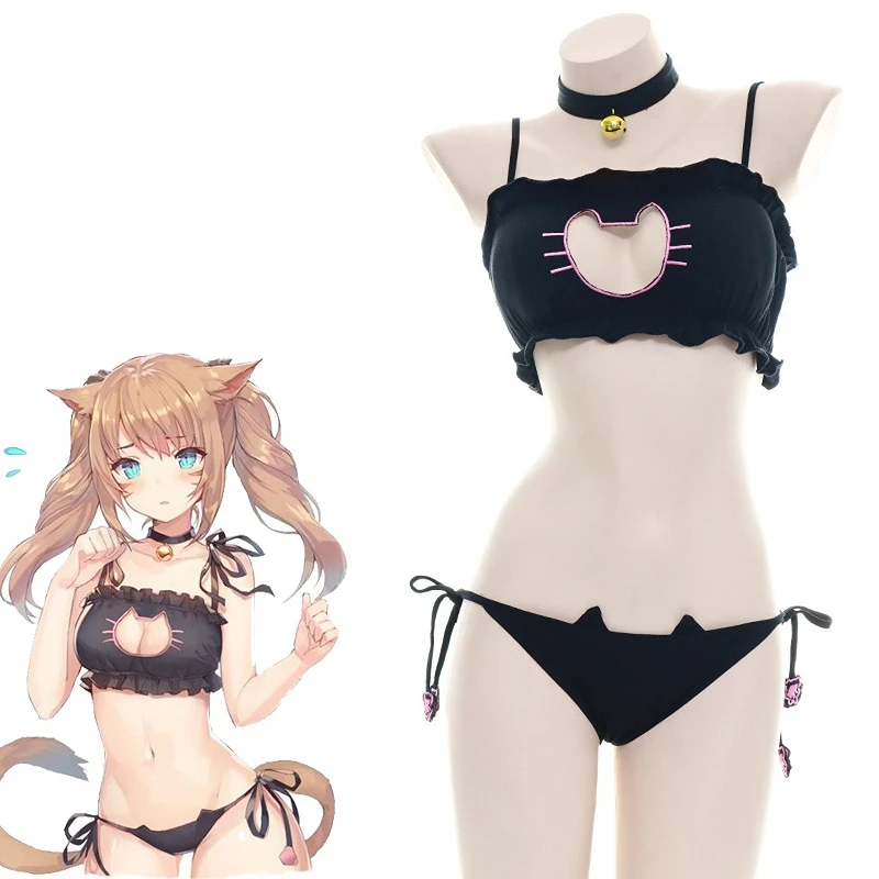 

2022 Winter Snow Girl Warm Cute Plush Bunny Underwear Uniform Women Rabbit Ear Hat Pajamas Outfits Cosplay Costumes