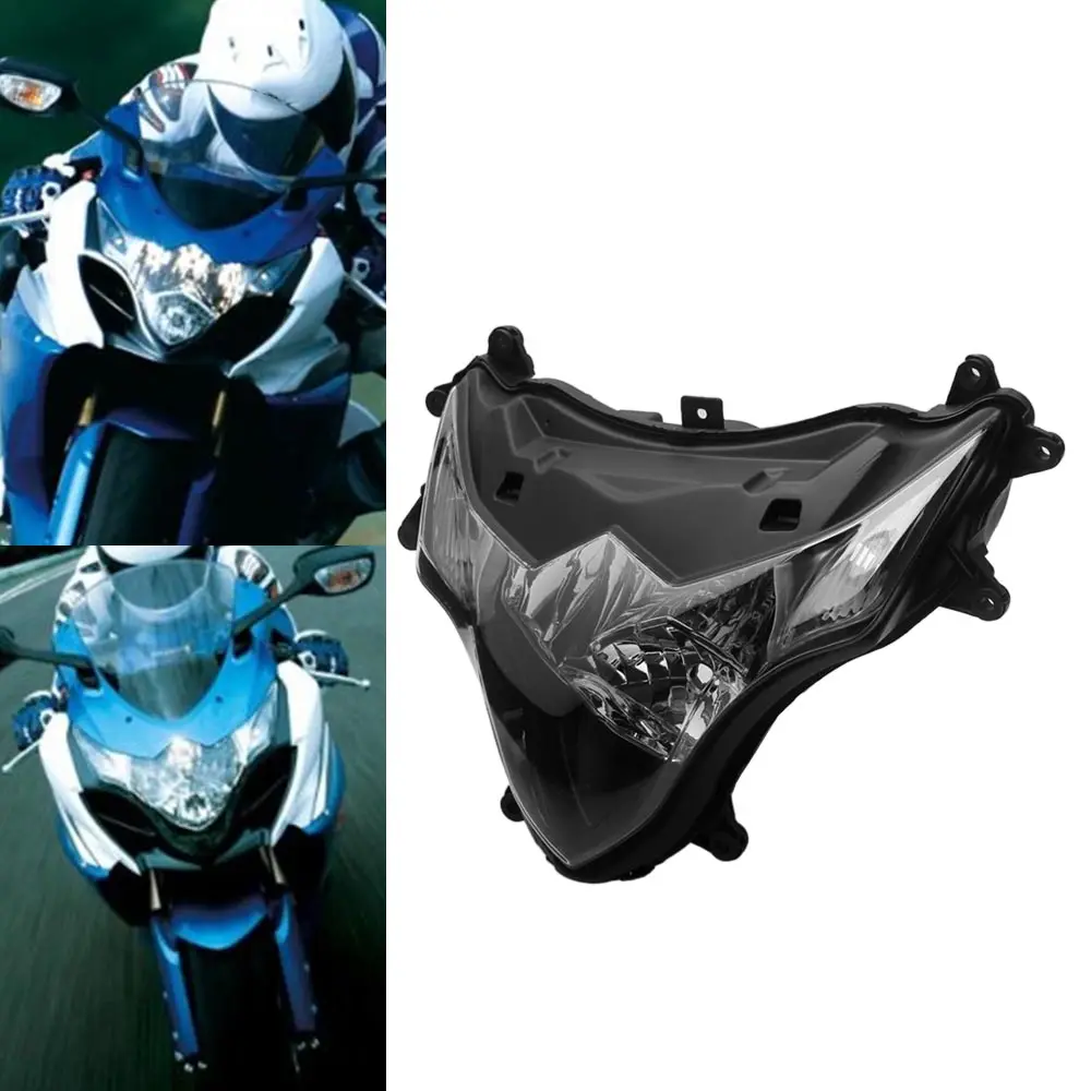 

1Pc Motorcycle Headlight Lamp Housing Fits For Suzuki Gsxr1000 Gsxr Gsx-R 1000 2009-2016 K9 Abs Plastic Clear Lens Black Casing