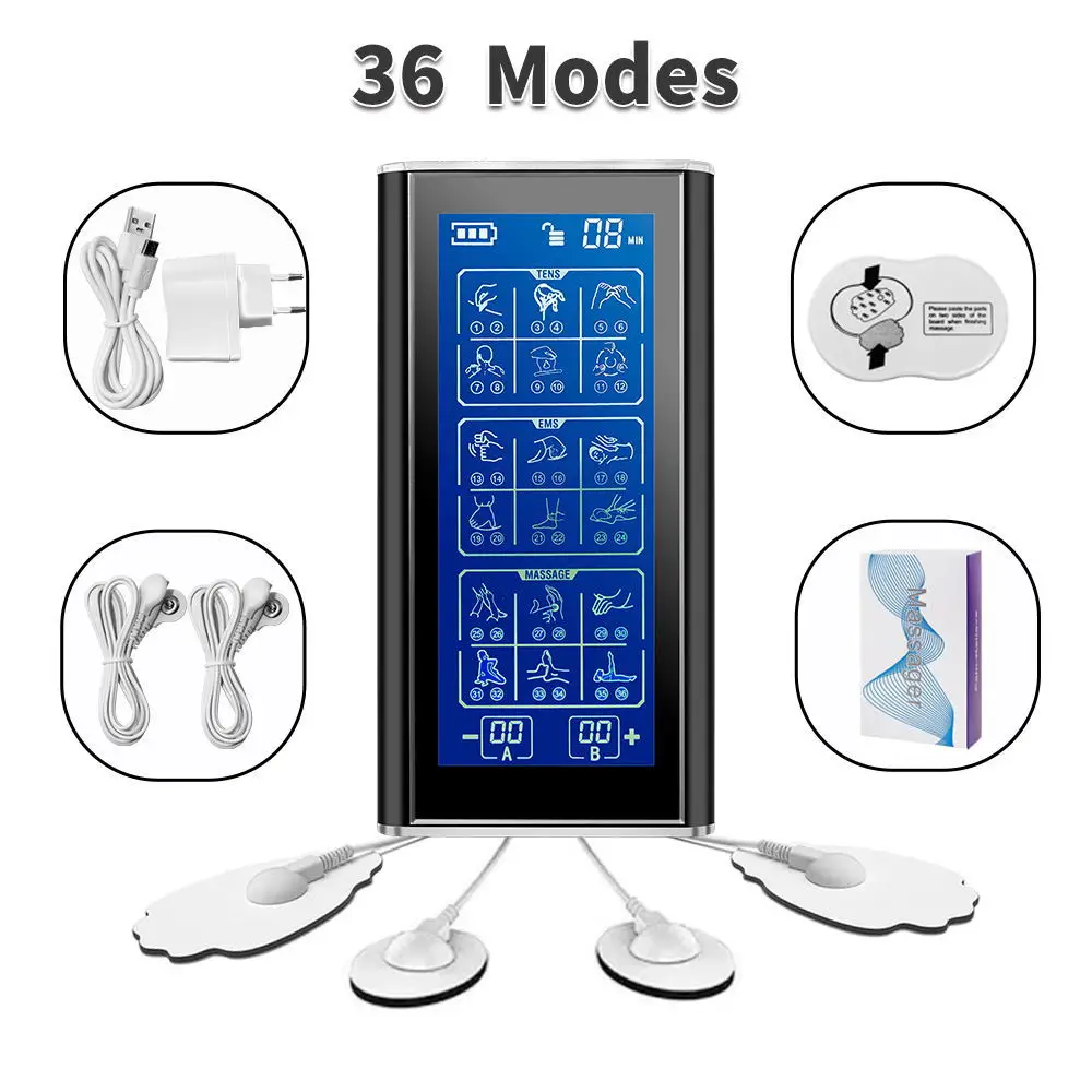 TENS 36 modes AB Dual channel home rechargeable Massage instrument Cross-border EMS Digital Manager Therapy instrument