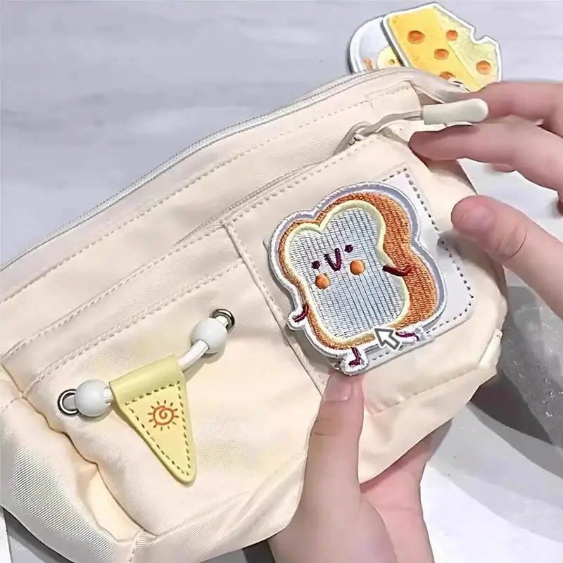 กระเป๋าดินสอพร้อมซิปรูปแบบชีส กระเป๋าซิป กระเป๋าซิปสําหรับปากกา กระเป๋าดินสอความจุขนาดใหญ่ กล่องกระเป๋าสําหรับปากกาดินสอ