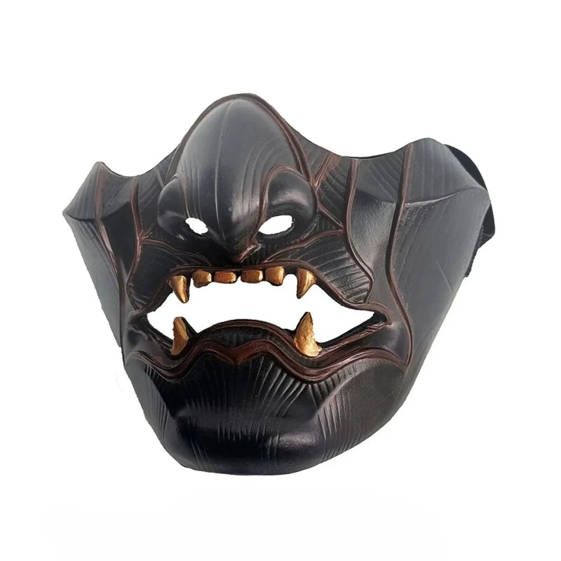 การ์ตูนแสดงฮาโลวีนคอสเพลย์ Props สีดําครึ่งหน้า Latex หน้ากากปาร์ตี้เต้นรําบทบาทเล่น Props คอสเพลย์อุปกรณ์เสริม