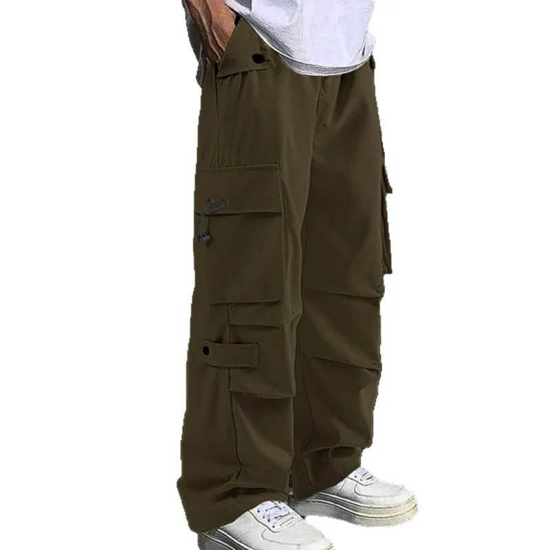 

American Overalls Men's Autumn Loose Wide-leg Straight Casual Trousers Trendy