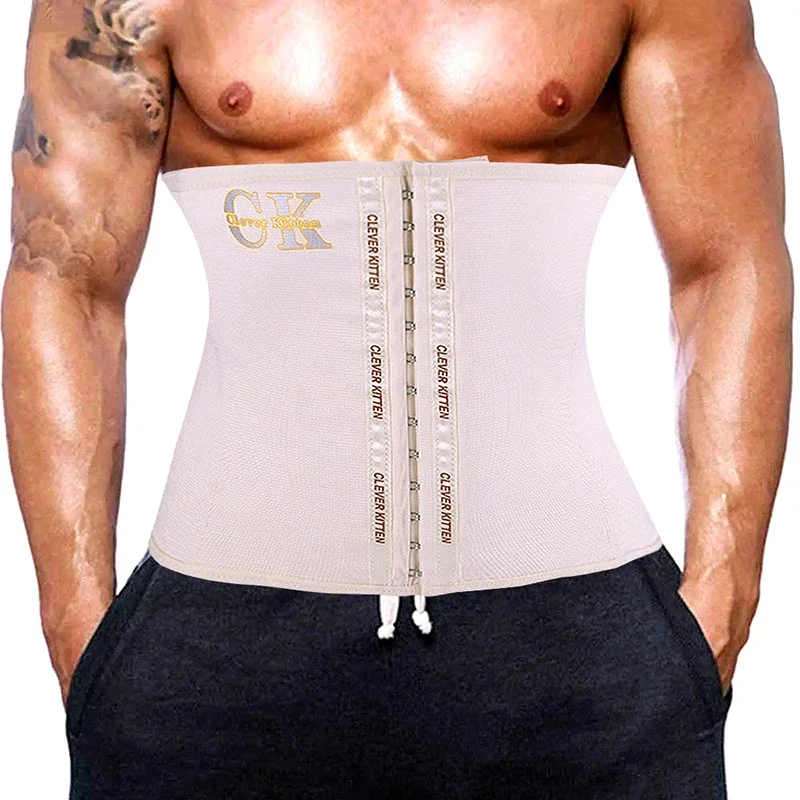 AfruliA Men Modeling Strap Slimming Waist Trainer Tummy Control Belt Body Shaper Sports Brace Abdomen Band Compression Shapewear