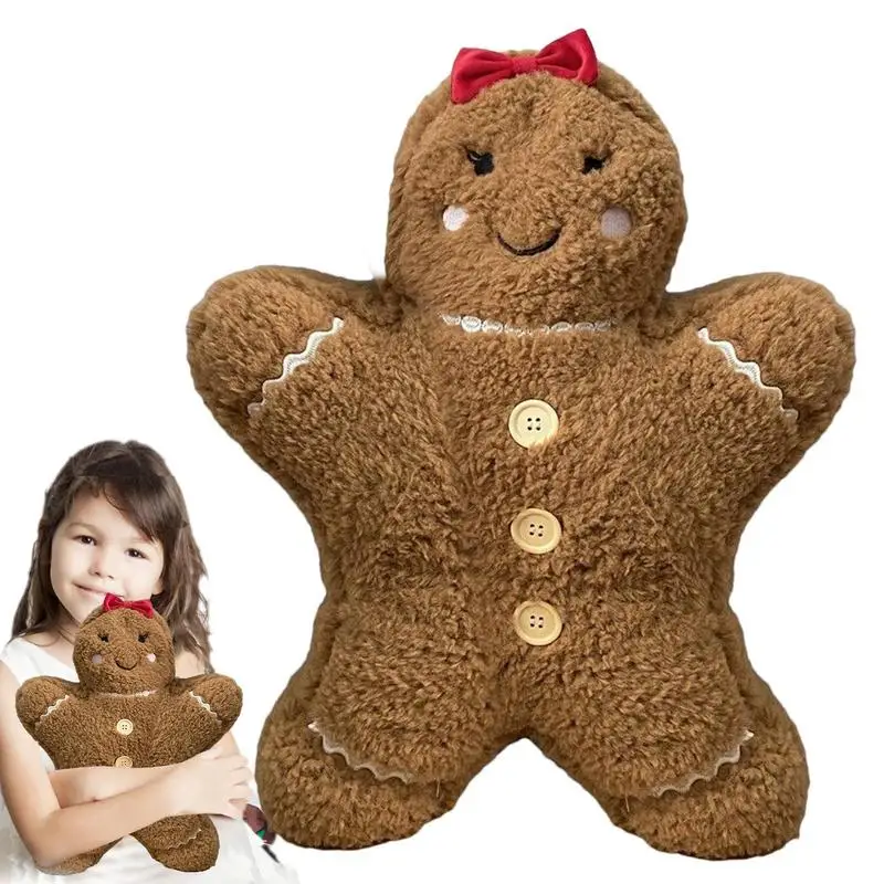 Cute Gingerbread Man Plush Toy Baby Appease Doll Biscuits Man Pillow Cushion Reindeer Home Decor Toy for Children Christmas Gift