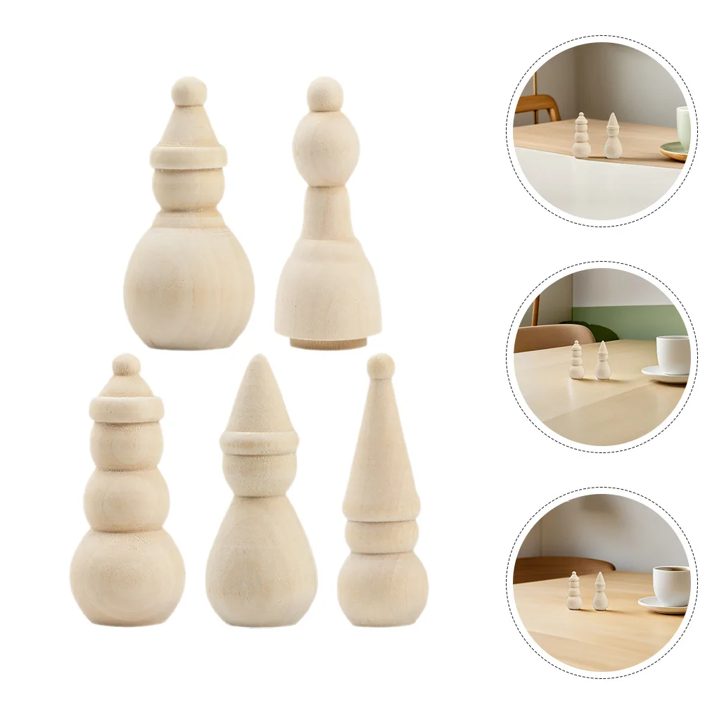 

10Pcs Unfinished Wood Snowman Figurines for DIY Christmas Decorations and Art Projects Portable and Versatile Wood Snowman Decor