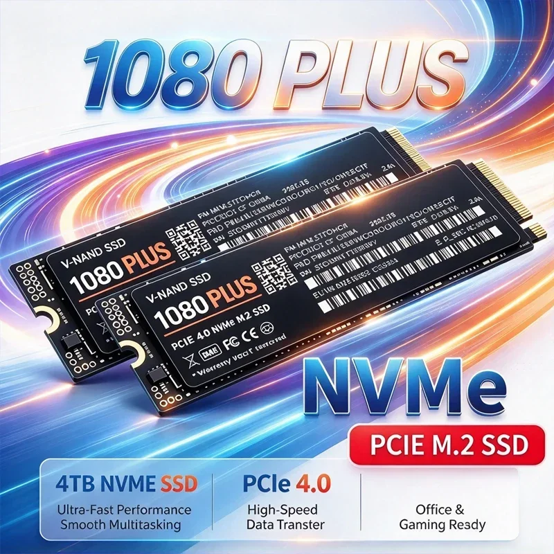1080 PLUS M.2 2280 PCIe4.0 X4 SSD NVMe, TLC 3D NAND, 500GB/1TB/2TB/4TB SSD Interno para PS5, Laptop e PC Desktop