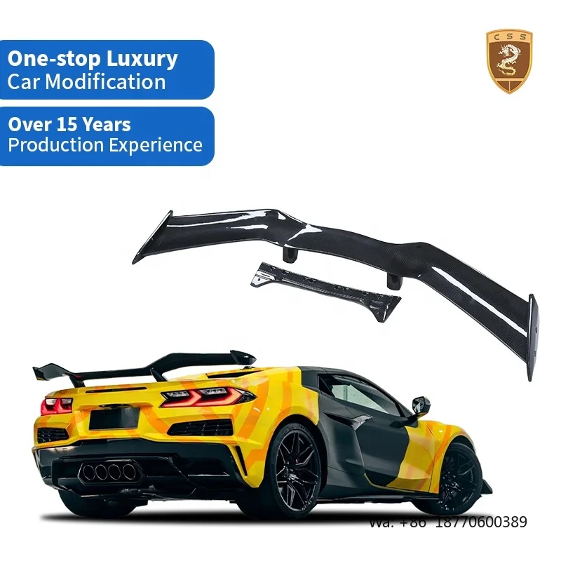 

Dry Carbon Fiber Rear Wing Spoiler for 2023+ Chevrolet Corvette C8 Z06 Ducktail Trunk Spoiler