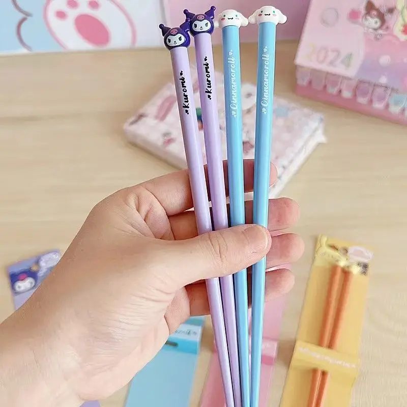 ثلاثية الأبعاد عيدان لطيف كورومي سينامورول بلدي ميلودي عروسة كارتون المضادة للانزلاق عيدان Kawaii السوشي زوجين أواني الطعام هدية