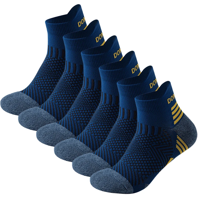 

6 Pairs Professional Marathon Running Socks for Men Women Sports Thicken Cushioned Fitness Short Tube Low Cut Boat Ankle Socks