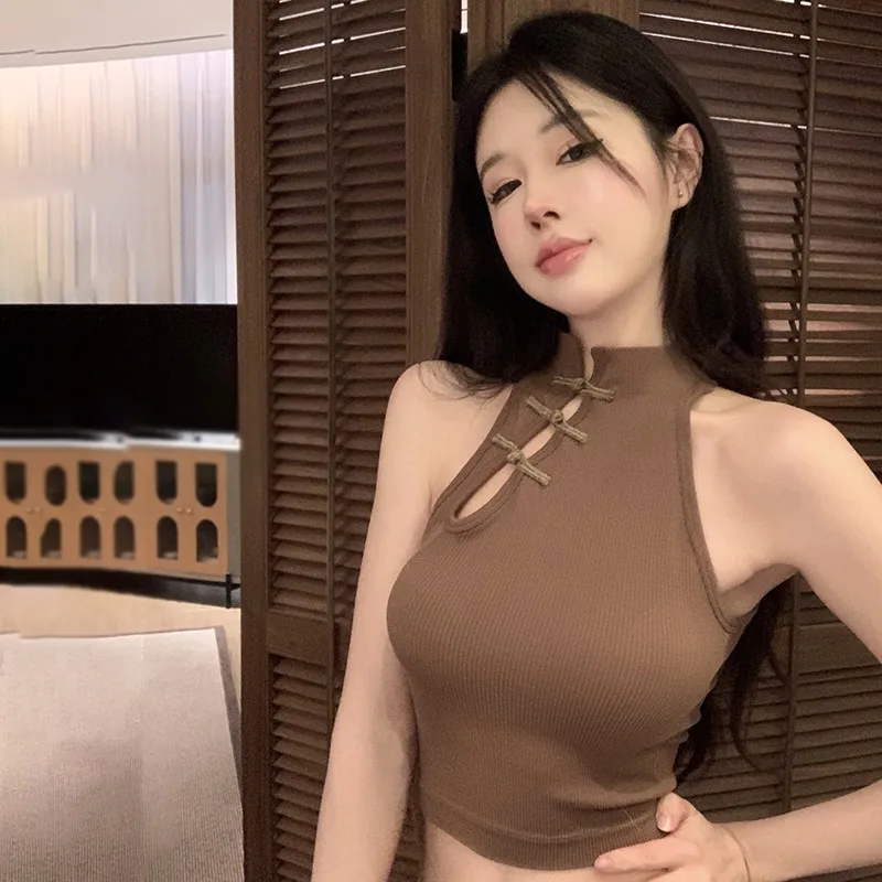 Women's Camisole Chinese Style Slim Sexy Halter Retro Sleeveless Tops