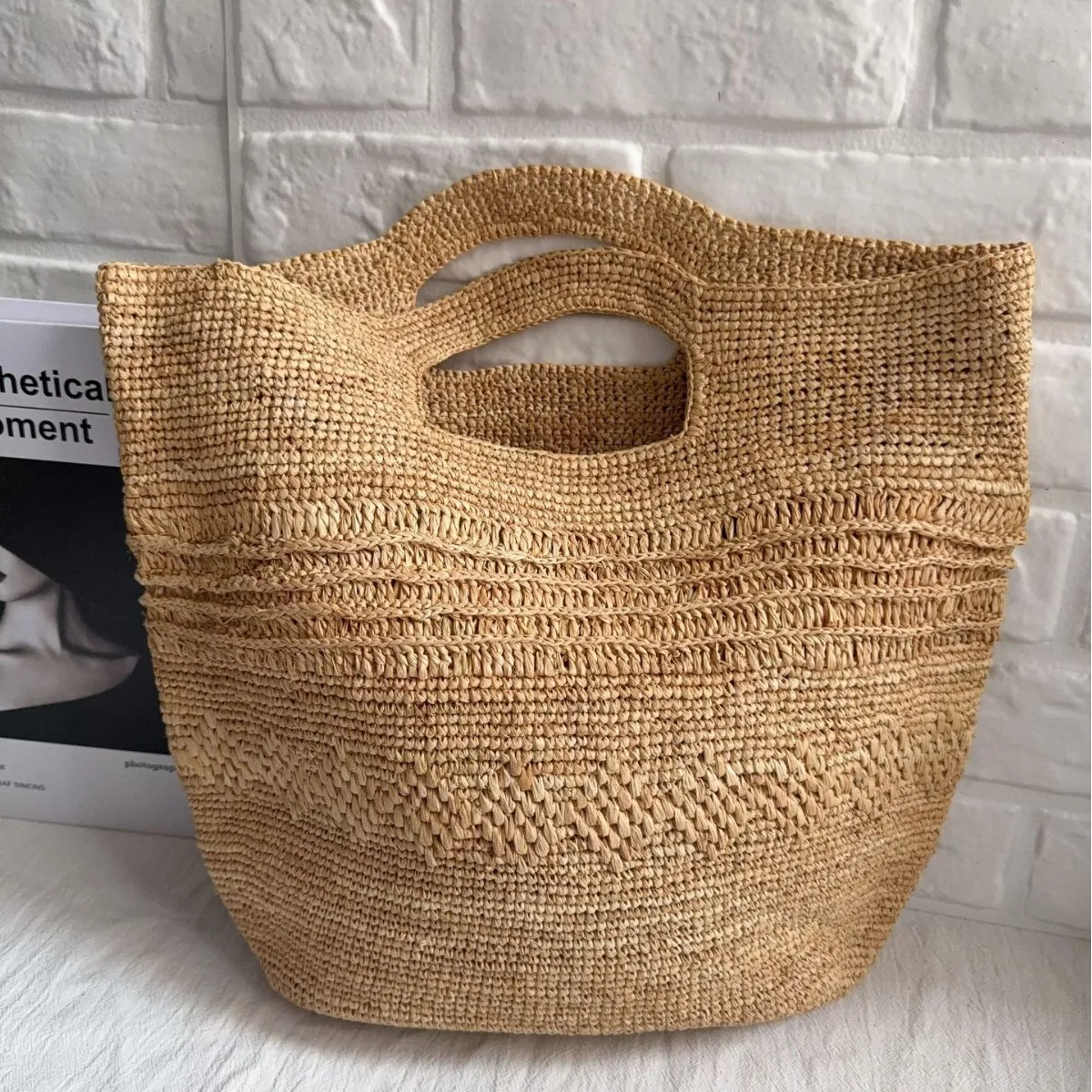 

Summer Raffia Beach Bags for Women Handbags and Purses Handmade Crochet Straw Bag NEW Bohemian Travel Woven Shopper Tote Clutch
