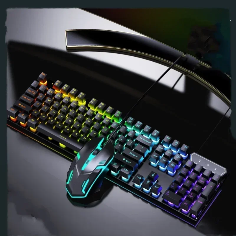 

Wired Mechanical Keyboard RGB ABS Keycaps Gaming Mouse Keyboard Earphone Set Floating Keycap Gamer Laptop Gifts Keyboard Mouse