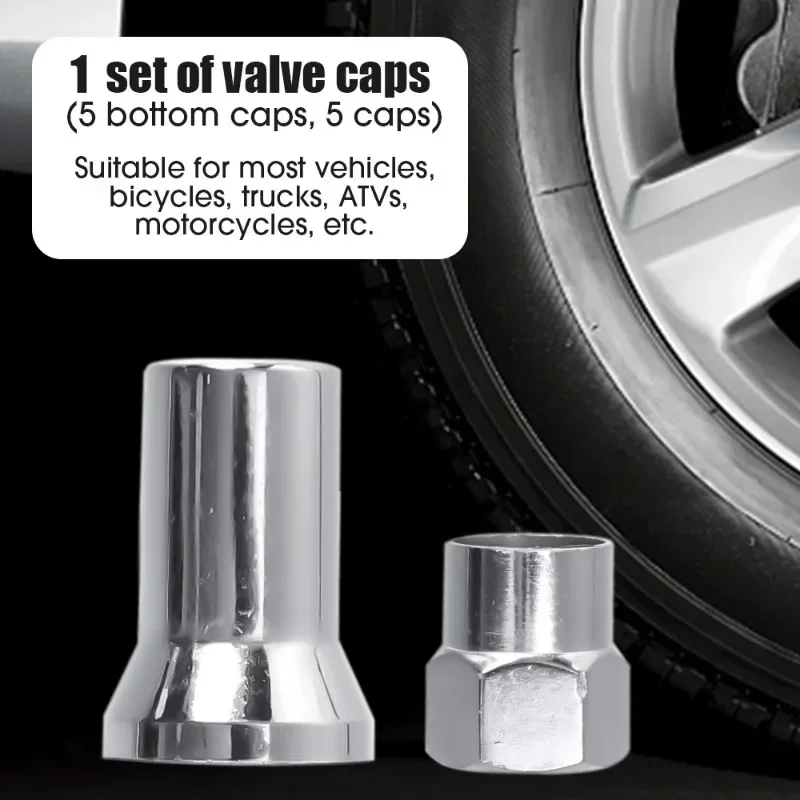 TR413AC Car Tires Valve Caps Truck Wheel Tyre Valve Stem Hex Caps with Sleeve Covers Motorcycle Wheel Exterior Replacement Parts