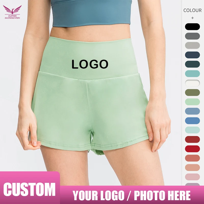 

Custom logo woman Yoga Shorts personality customization femal Ladies Gym Sport Shorts pritn logo Summer Running Workout Short