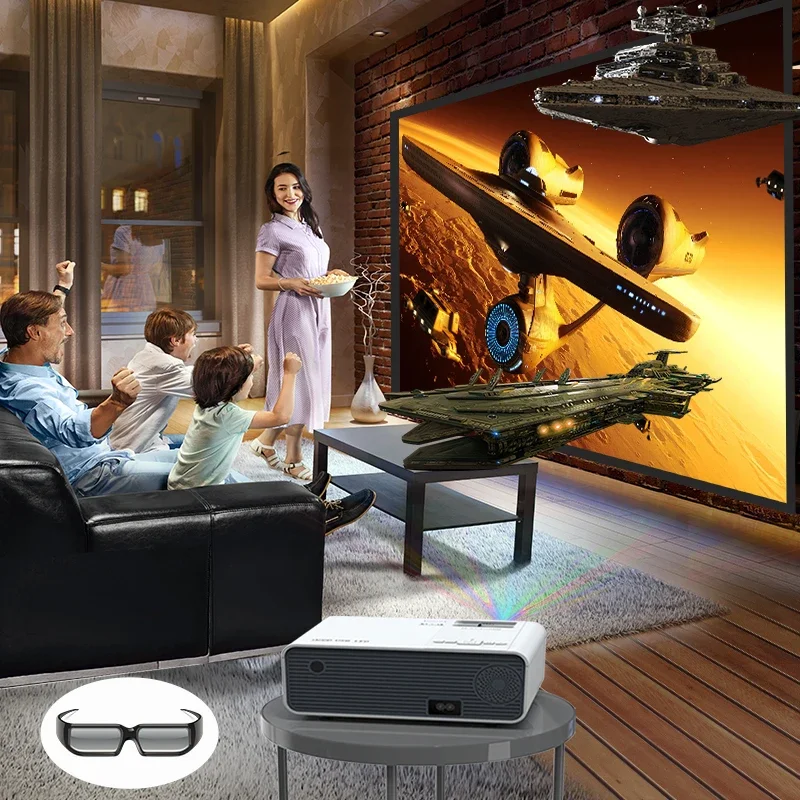 ProjetorCinema 4k 3d Smart Android Mini Projetor Led Projetor LCD Projetor Externo 4k Tiro Curto