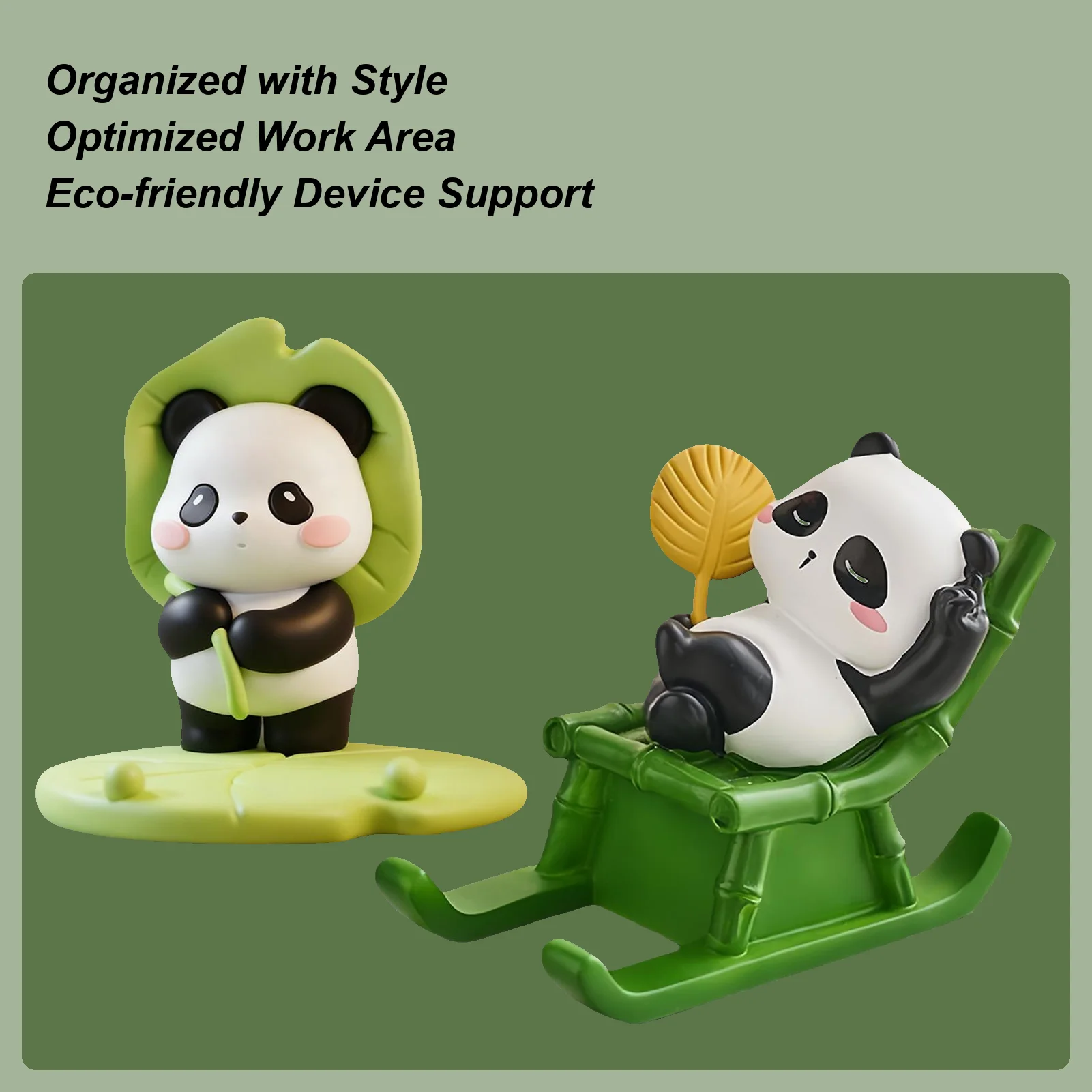 

Милый мультяшный панда, полимерный держатель для телефона, подставка для планшета, держатель для телефона с маленькими животными, зеленая основа, настольная подставка для телефона для планшета, смартфона