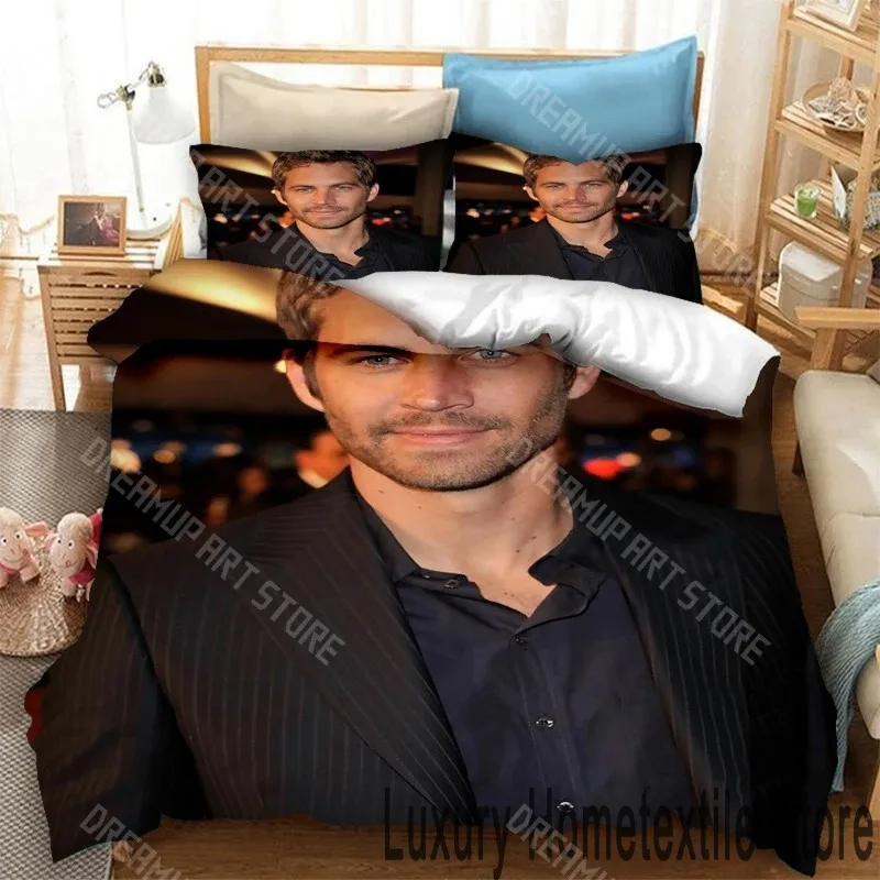 3D Printed Paul Walker Bedding Set for Boys Girls Duvet Cover And Pillowcase Included Twin Queen King Full Single Double Sizes