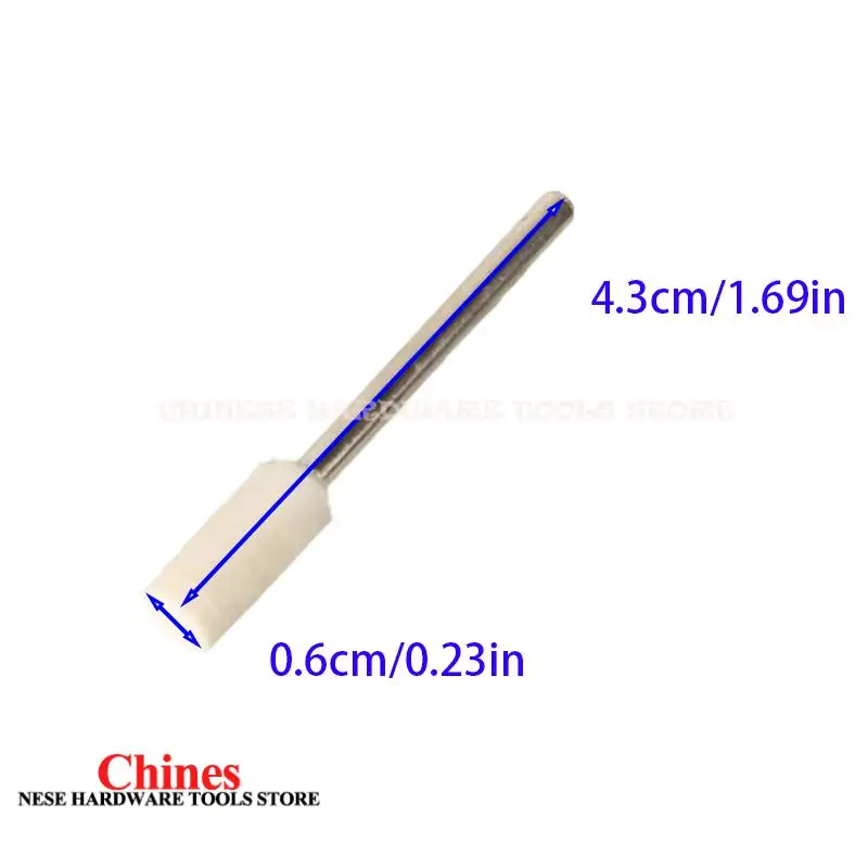 Roda Poles Wol Felt OD 6mm untuk Mesin Bor Dremel, Alat Putar, Shank 3mm