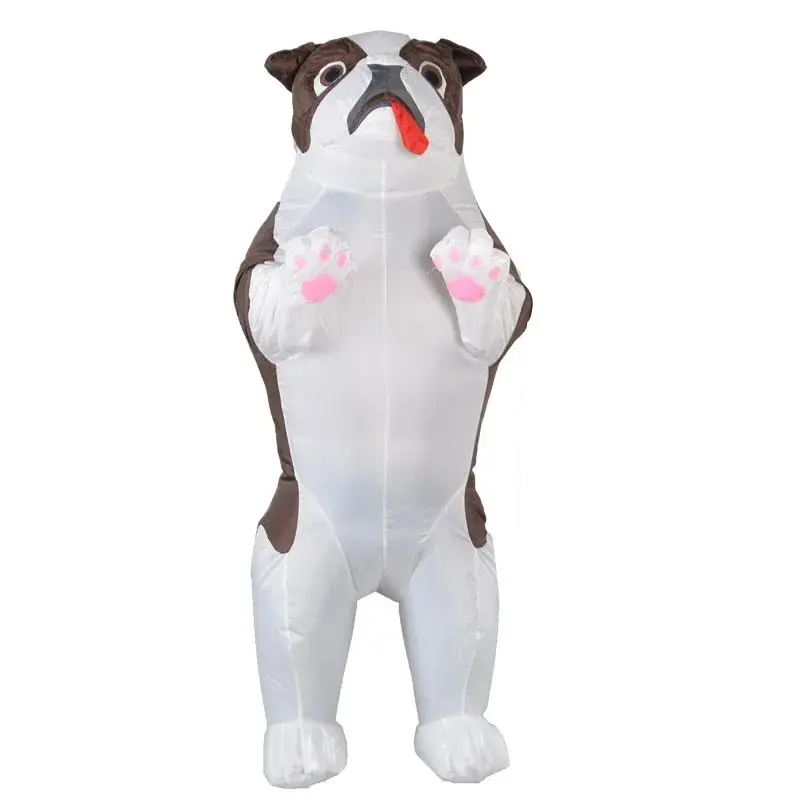 Inflatable Dog Costume for Adult Funny Blow Up Costumes Party Bulldog Cosplay Outfit Inflatable Animal Halloween Costume