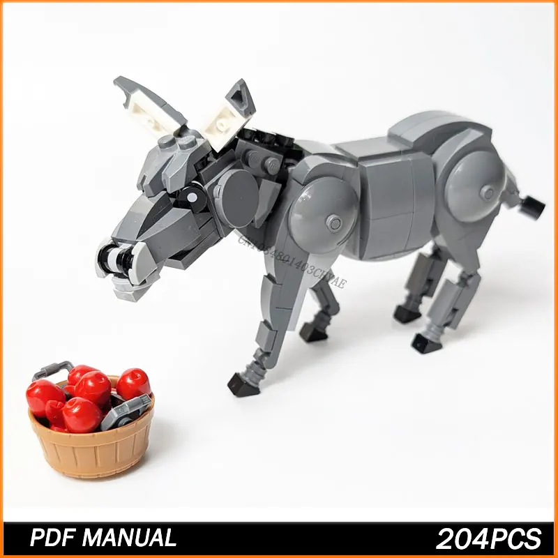 

204pcs MOC Gray Donkey Building Blocks Christmas toy Gift STEM Educational creative Construction Assemble