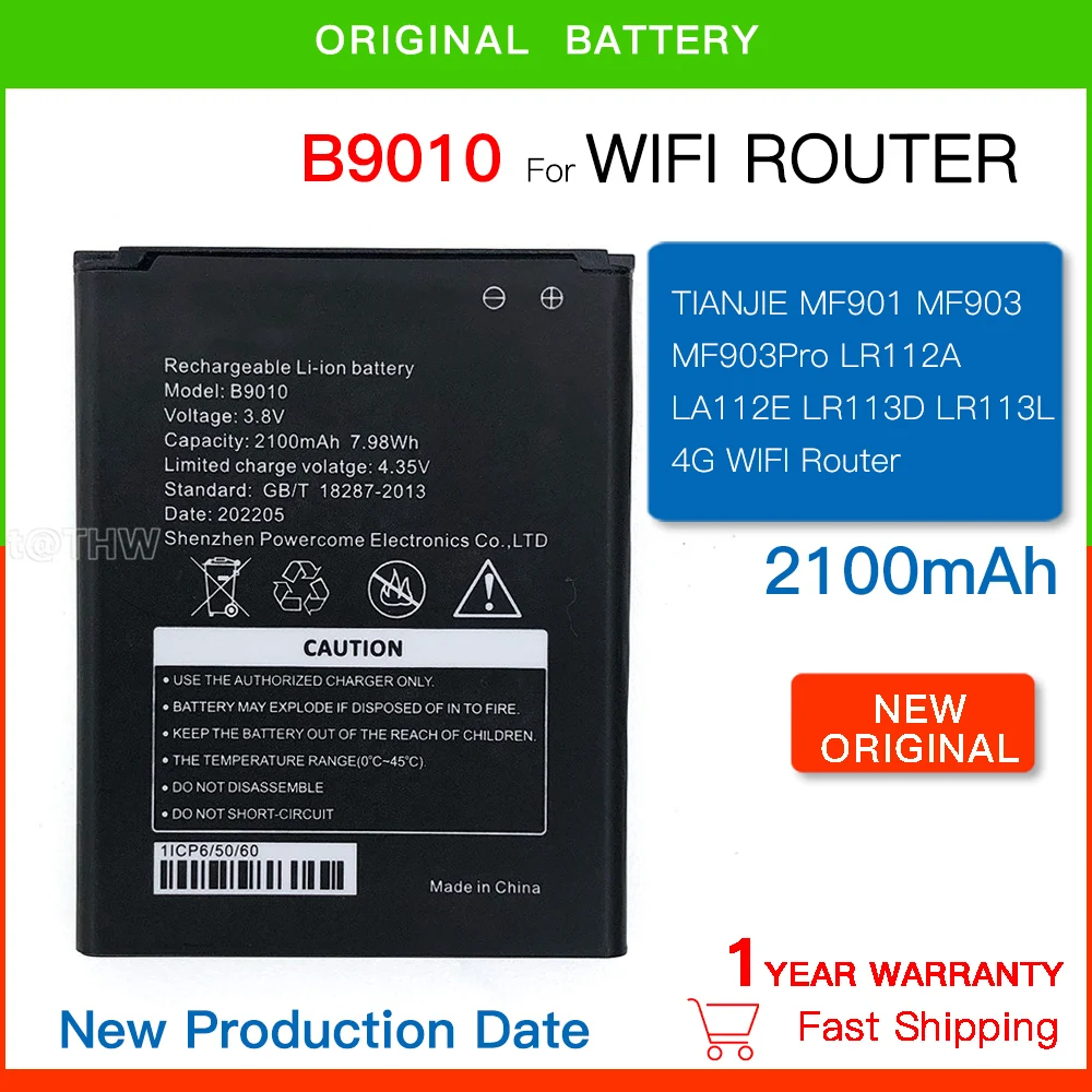 2100mAh B9010 Battery For TIANJIE MTC 8723FT MTS 8723 FT D523/D921/9300 HD495060ARV 4G Wireless Router High Quality Batteria