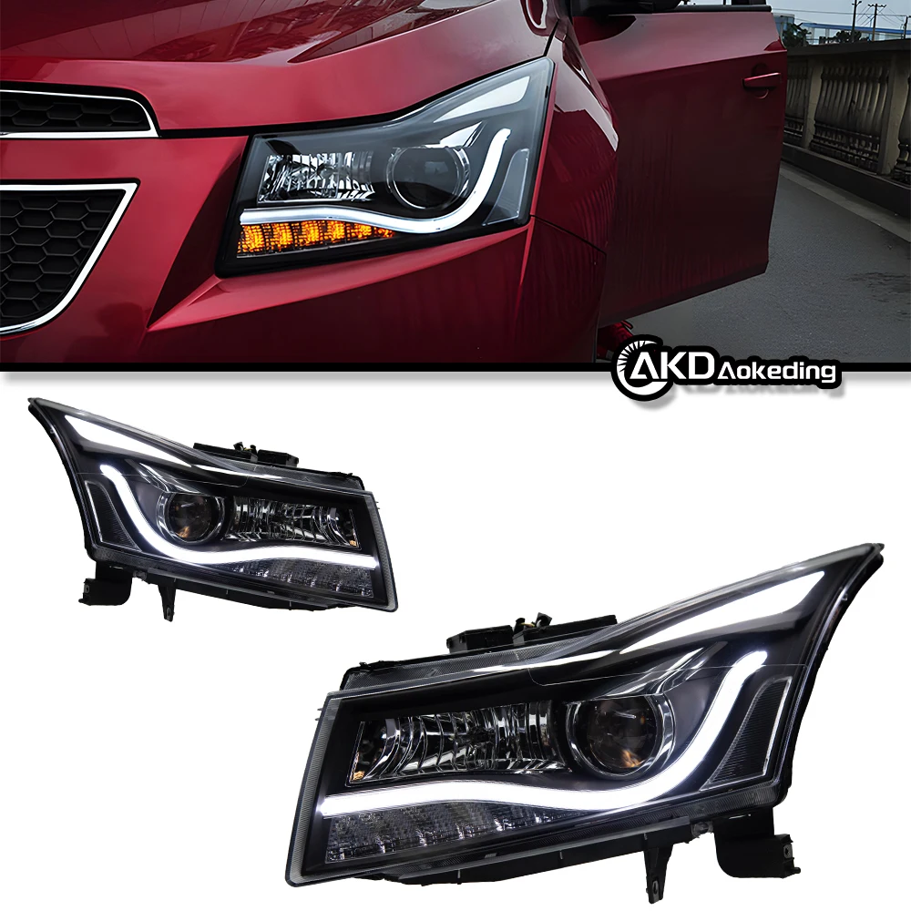 

Автозапчасти для фар Cruze 2009-2014, последняя Стайлинг, светодиодные дневные фары, двойной проектор, автомобильные аксессуары, модифицированные