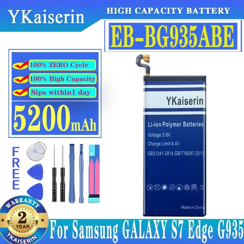 YKaiserin Phone Battery EB-BG935ABE 5200mAh For Samsung GALAXY S7 Edge G935 G935FD SM-G935F Battery +Track Code