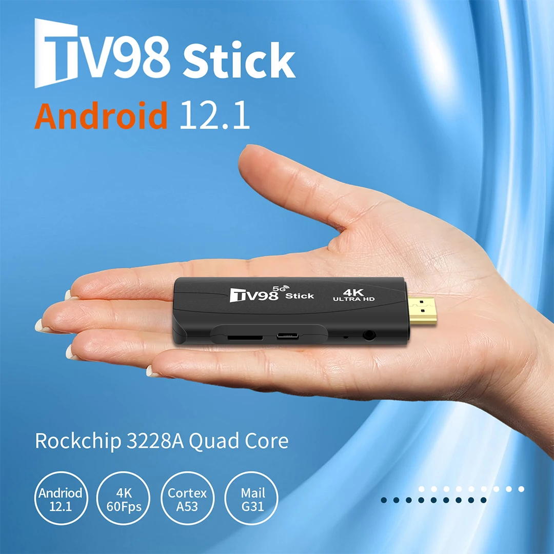 Dispositivo de TV inteligente TV98, decodificador con Android 2,4, RK3228A, cuatro núcleos, compatible con vídeo HD 4K, reproductor multimedia 5,8/7,1G, 1 GB + 8 GB, 2 GB + 16 GB