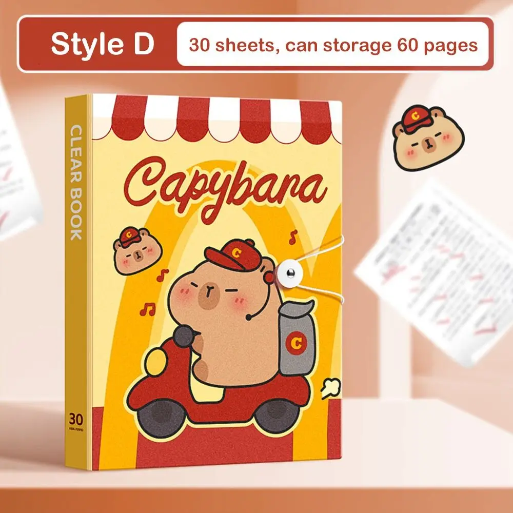 

Папка для файлов формата А4, 30/40/60 карманов, капибара, панда, красивый органайзер для файлов формата А4, архива, тестовая бумага, папка для документов